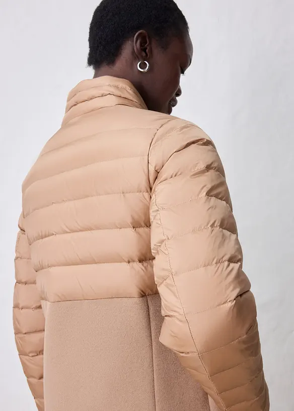 Daunenmantel im Material-Mix mit Wollanteil, bonprix