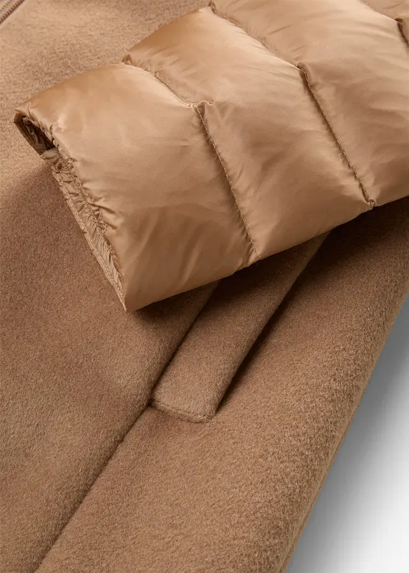 Daunenmantel im Material-Mix mit Wollanteil, bonprix
