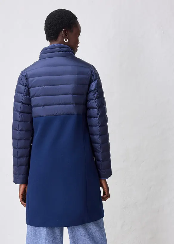 Daunenmantel im Material-Mix mit Wollanteil, bonprix