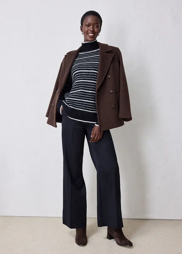 Pull long en laine m&eacute;lang&eacute;e douce, bonprix
