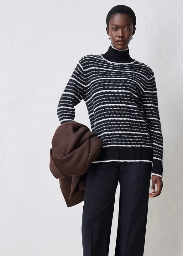 Pull long en laine m&eacute;lang&eacute;e douce, bonprix
