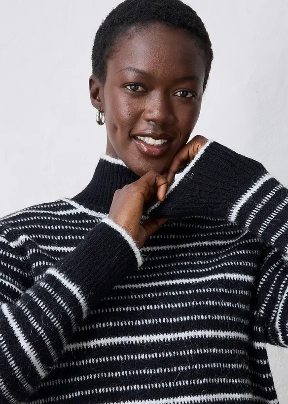 Pull long en laine m&eacute;lang&eacute;e douce, bonprix