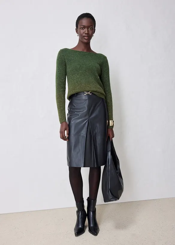Pull doux en maille de laine et alpaga m&eacute;lang&eacute;s, bonprix