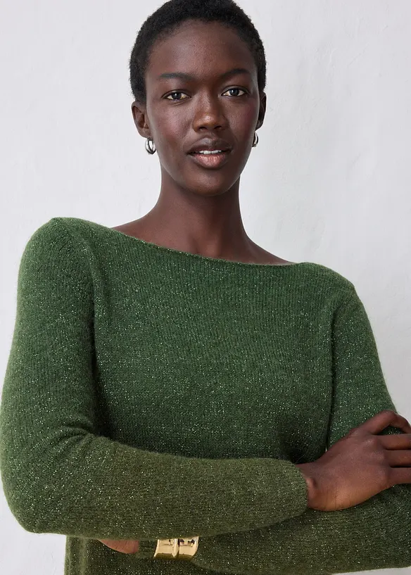 Pull doux en maille de laine et alpaga m&eacute;lang&eacute;s, bonprix