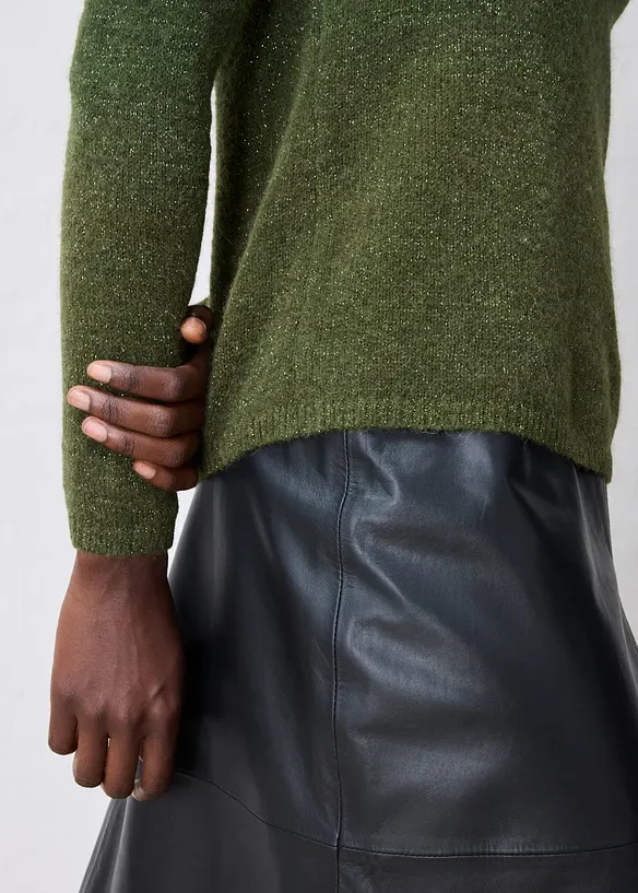 Pull doux en maille de laine et alpaga m&eacute;lang&eacute;s, bonprix