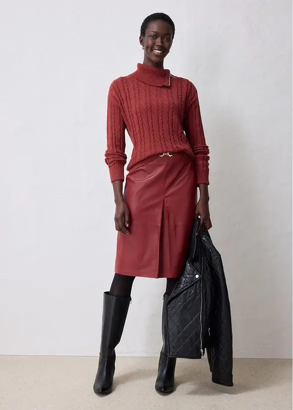 Pull doux &agrave; col roul&eacute;, bonprix