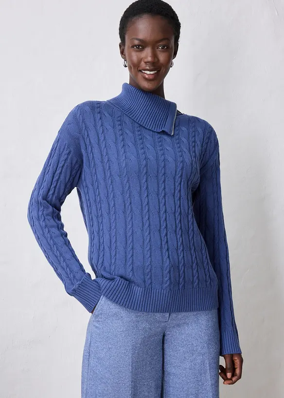 Rollkragenpullover aus weichem Woll-Mix, bonprix