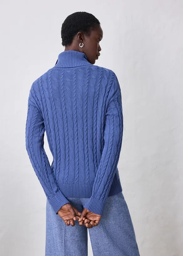 Rollkragenpullover aus weichem Woll-Mix, bonprix