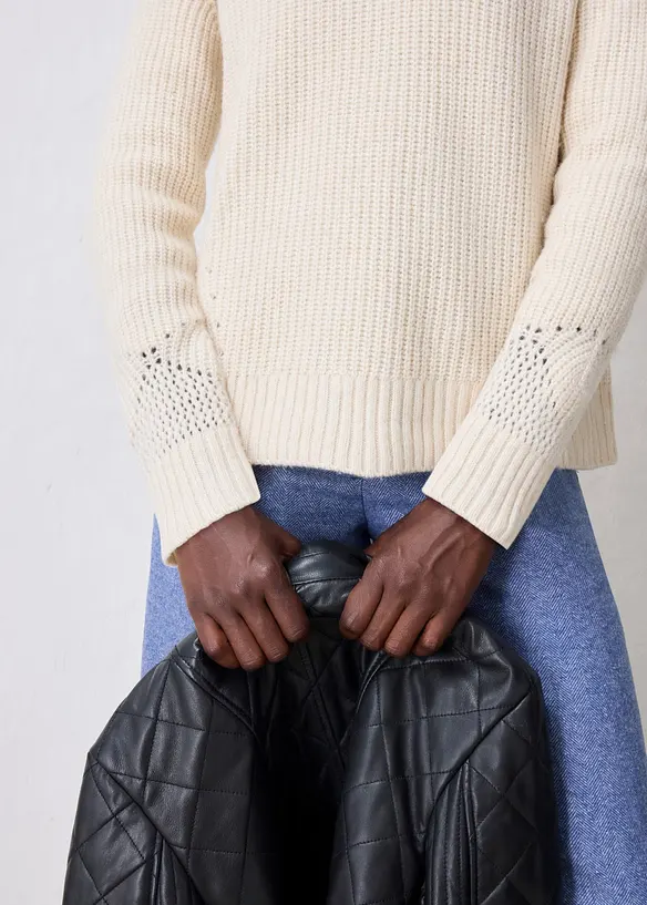 Pull doux en laine majoritaire, bonprix