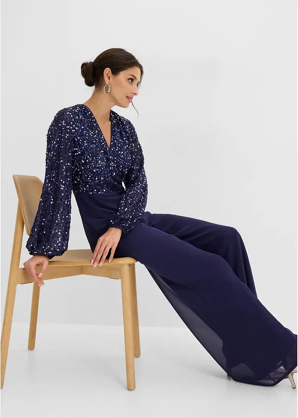 Combinaison avec haut brod&eacute; de sequins, bonprix