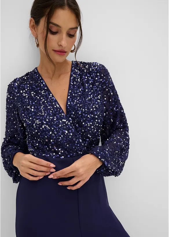 Combinaison avec haut brod&eacute; de sequins, bonprix
