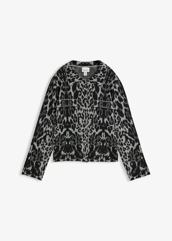 Gilet en maille &agrave; motif jacquard, bonprix
