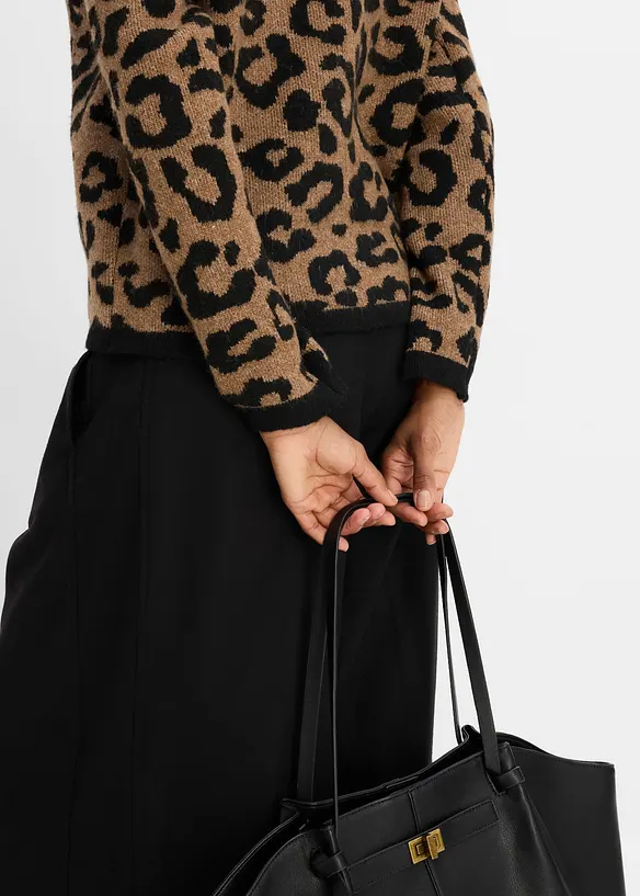 Gilet en maille &agrave; motif jacquard, bonprix