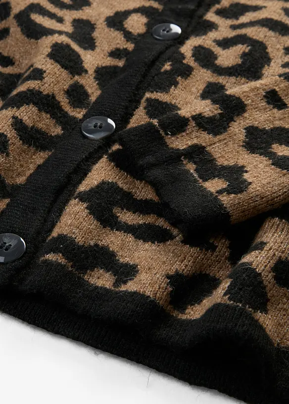 Gilet en maille &agrave; motif jacquard, bonprix