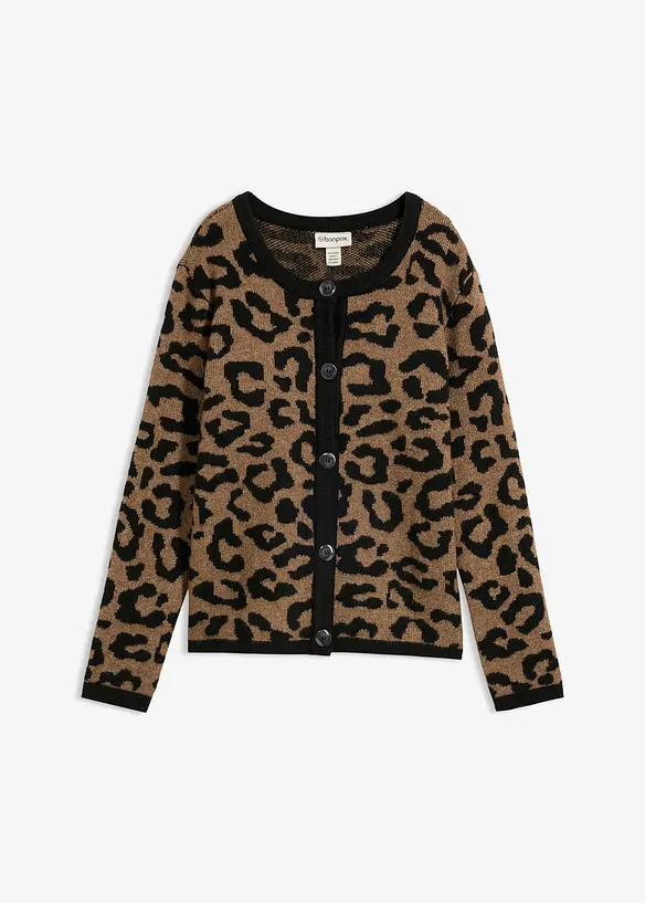 Gilet en maille &agrave; motif jacquard, bonprix