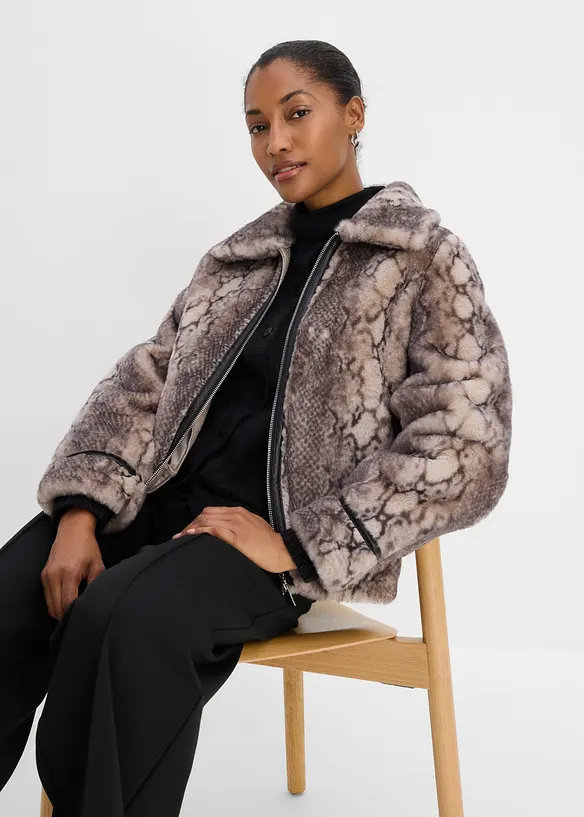 Veste en peluche, bonprix