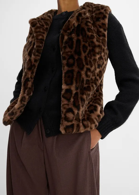 Gilet sans manches en peluche, bonprix