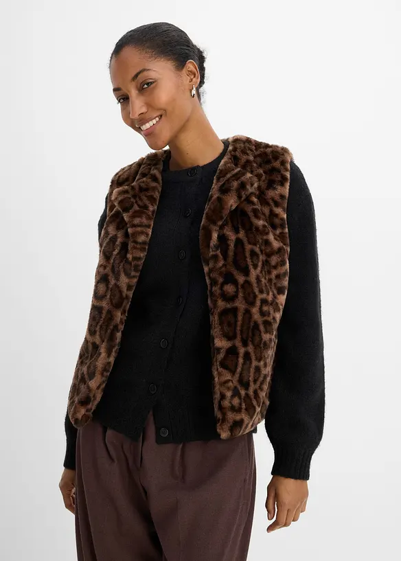 Gilet sans manches en peluche, bonprix