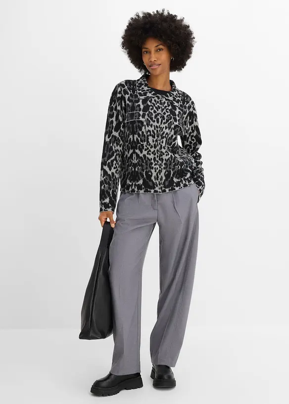 Gilet en maille &agrave; motif jacquard, bonprix