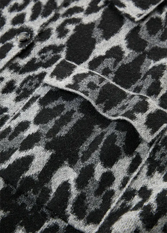 Gilet en maille &agrave; motif jacquard, bonprix