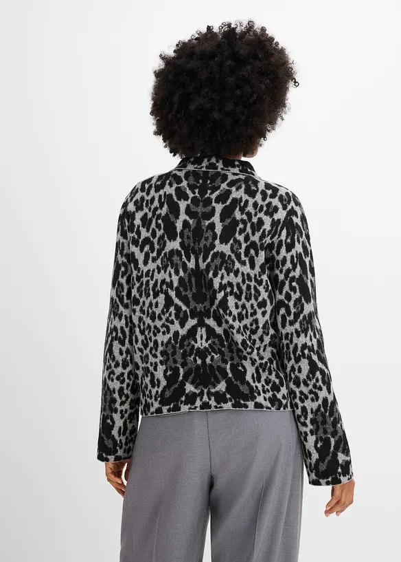 Gilet en maille &agrave; motif jacquard, bonprix