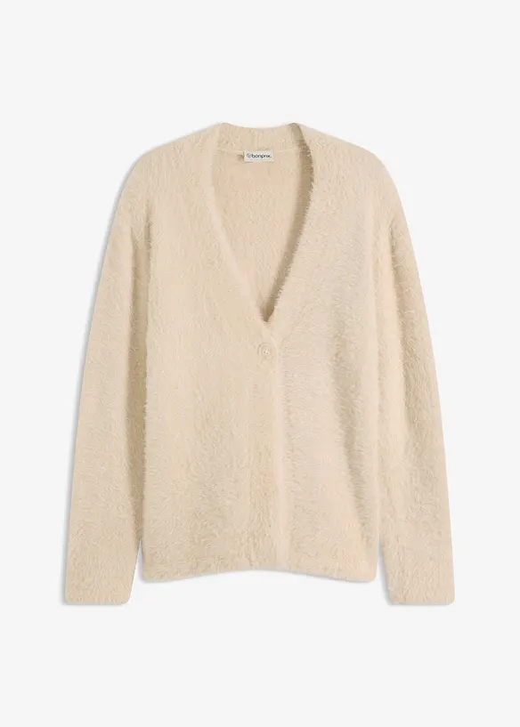 Strickjacke aus Federgarn, bonprix