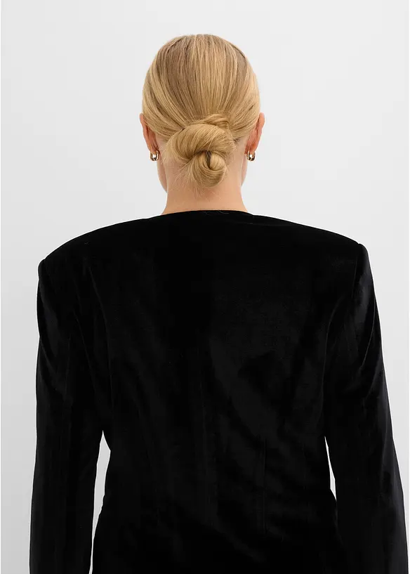 Blazer aus Samt mit Glitzer-Knopf, bonprix