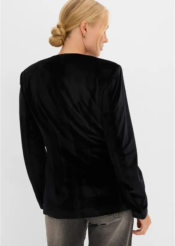 Blazer aus Samt mit Glitzer-Knopf, bonprix