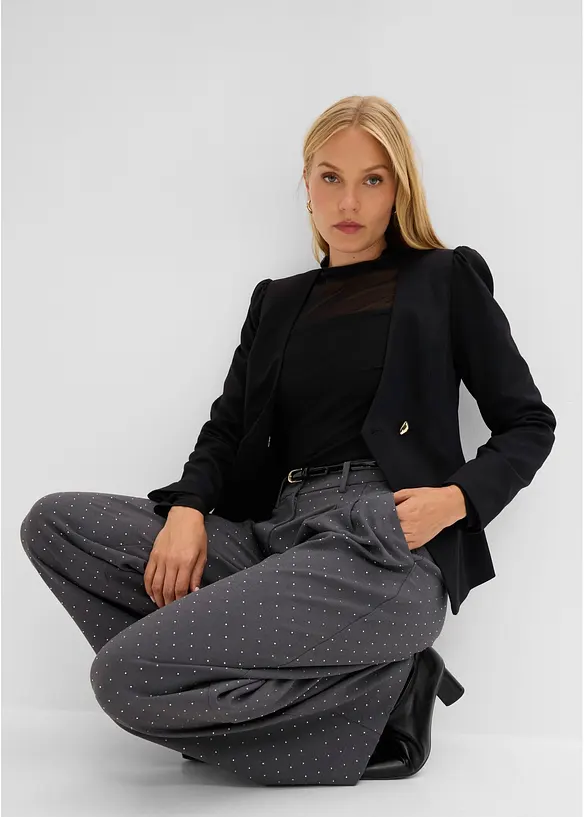 Bundfaltenhose mit Glitzer, bonprix