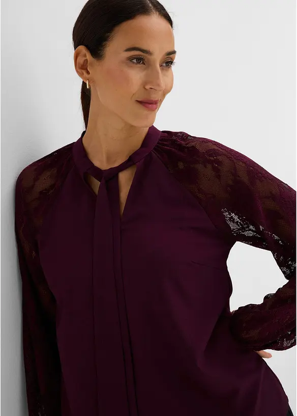 Tunique &agrave; manches en dentelle, bonprix