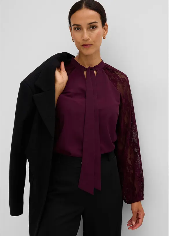 Tunique &agrave; manches en dentelle, bonprix