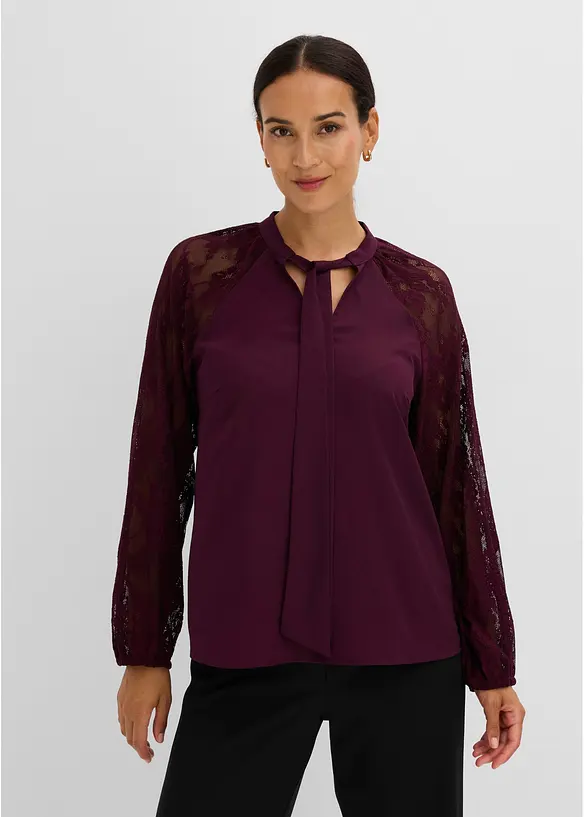 Tunique &agrave; manches en dentelle, bonprix