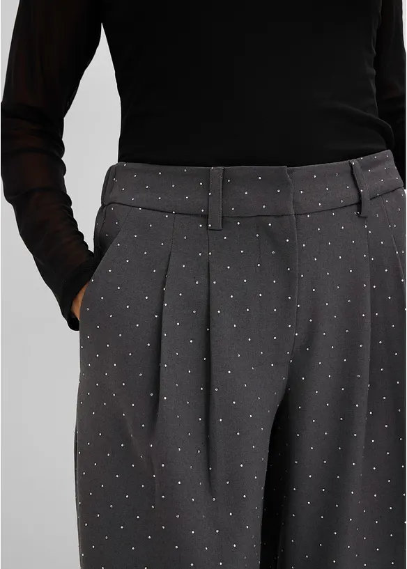 Bundfaltenhose mit Glitzer, bonprix