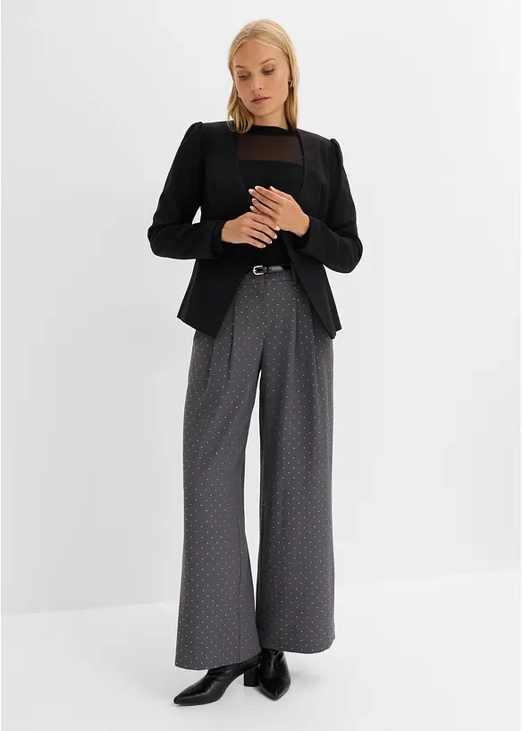 Bundfaltenhose mit Glitzer, bonprix