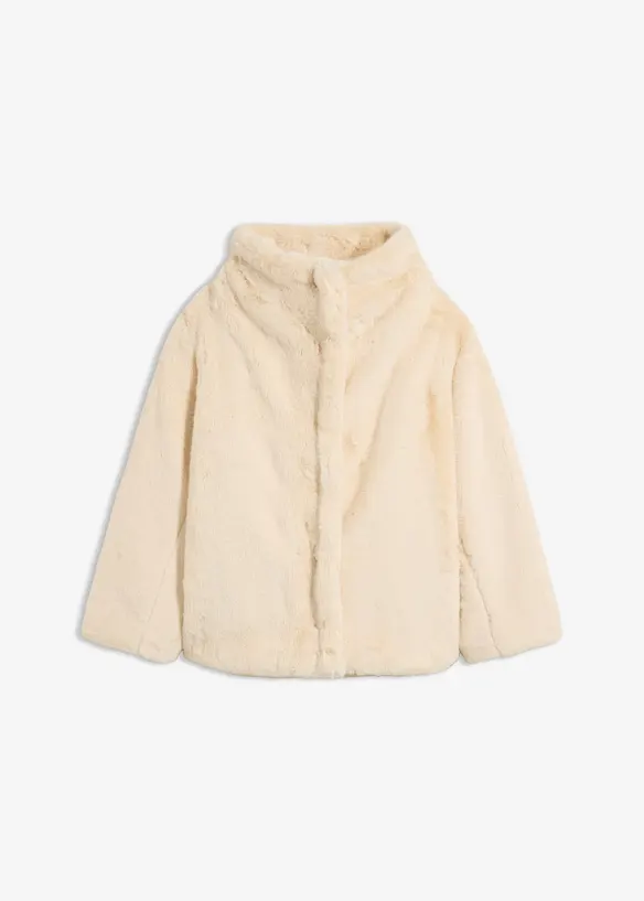 Fellimitat-Jacke mit hohem Kragen, bonprix