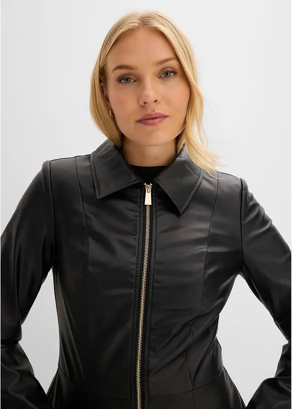 Lederimitat-Jacke mit Rei&szlig;verschluss, bonprix