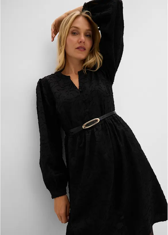 Langarm Kleid mit Stickerei, bonprix