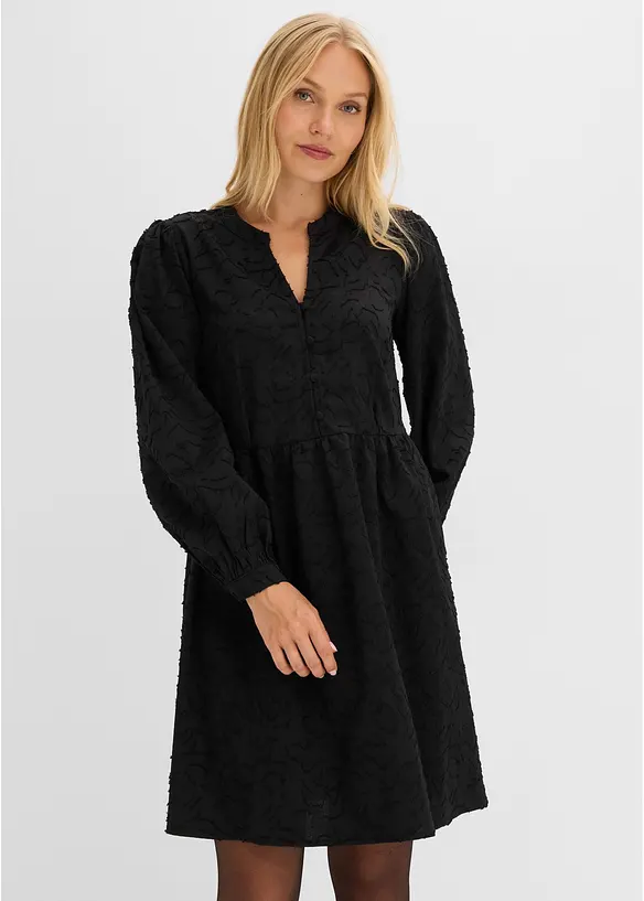 Langarm Kleid mit Stickerei, bonprix