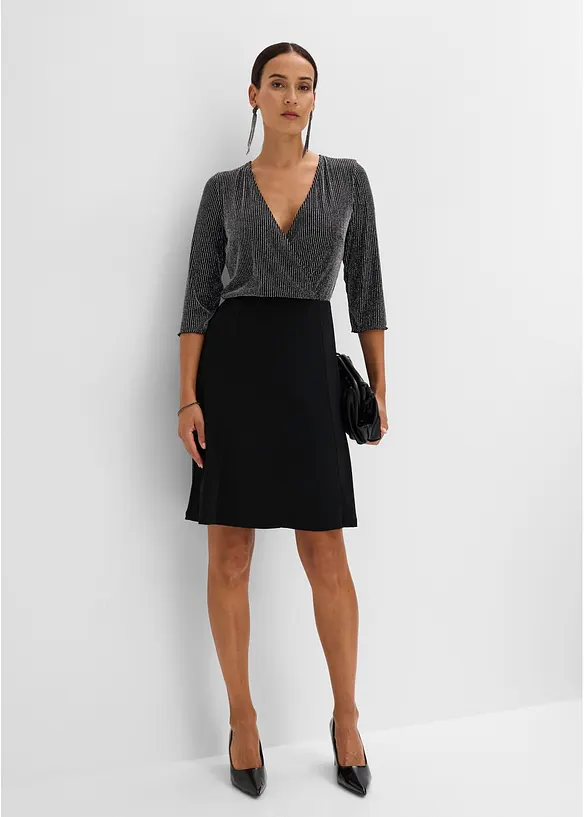 Jerseykleid mit Glitzereinsatz, bonprix