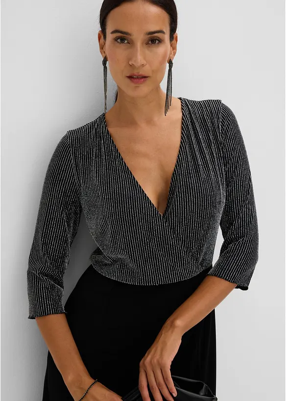 Jerseykleid mit Glitzereinsatz, bonprix