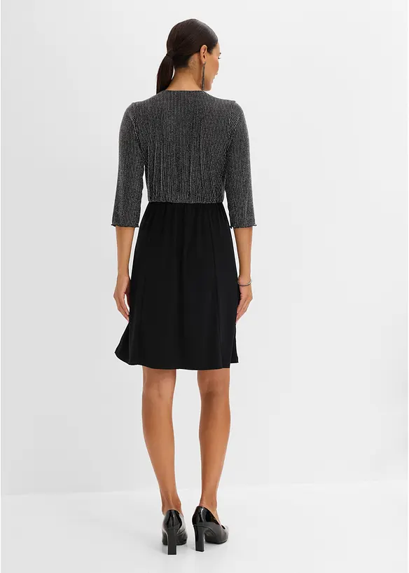 Jerseykleid mit Glitzereinsatz, bonprix