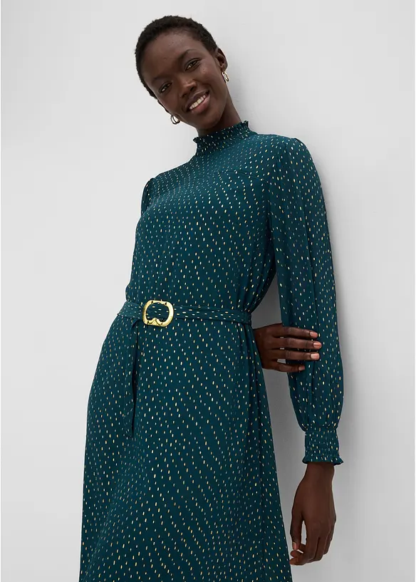 Chiffonkleid mit elegantem G&uuml;rtel, bonprix