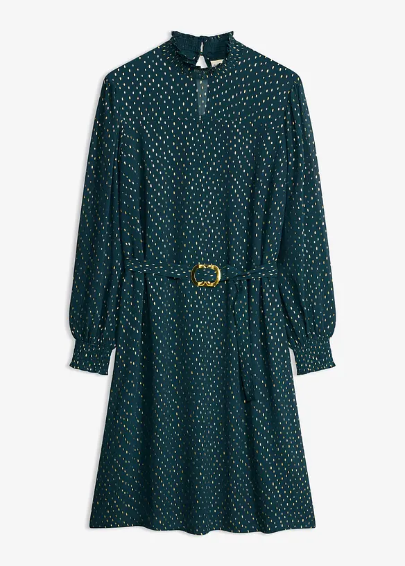 Chiffonkleid mit elegantem G&uuml;rtel, bonprix