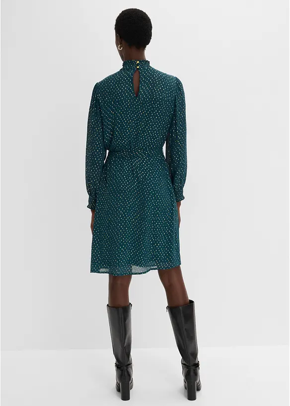 Chiffonkleid mit elegantem G&uuml;rtel, bonprix