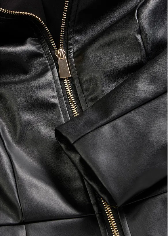 Lederimitat-Jacke mit Rei&szlig;verschluss, bonprix