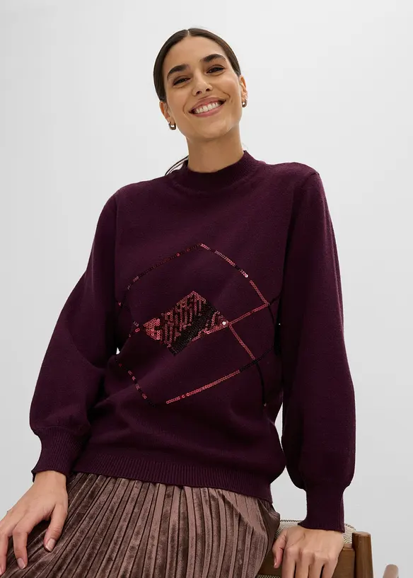 Pull &agrave; paillettes, bonprix