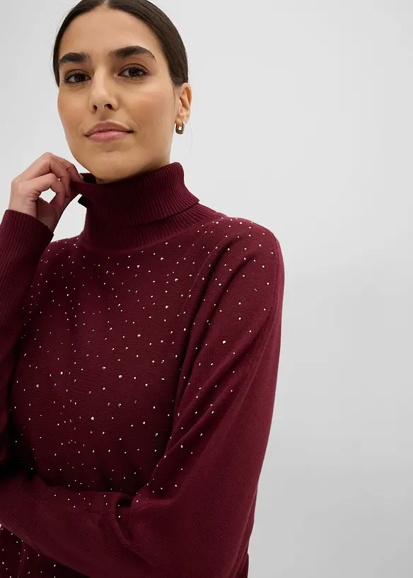 Strickkleid mit Glitzersteinchen, bonprix