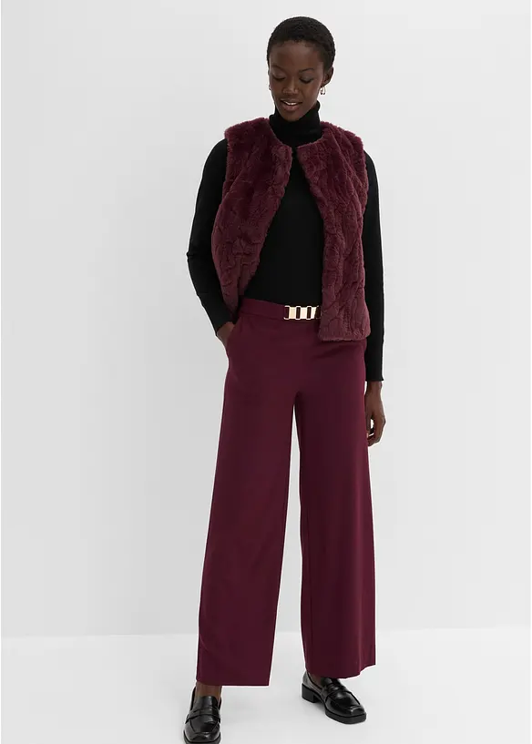 Pantalon de tailleur avec ceinture d&eacute;corative, bonprix