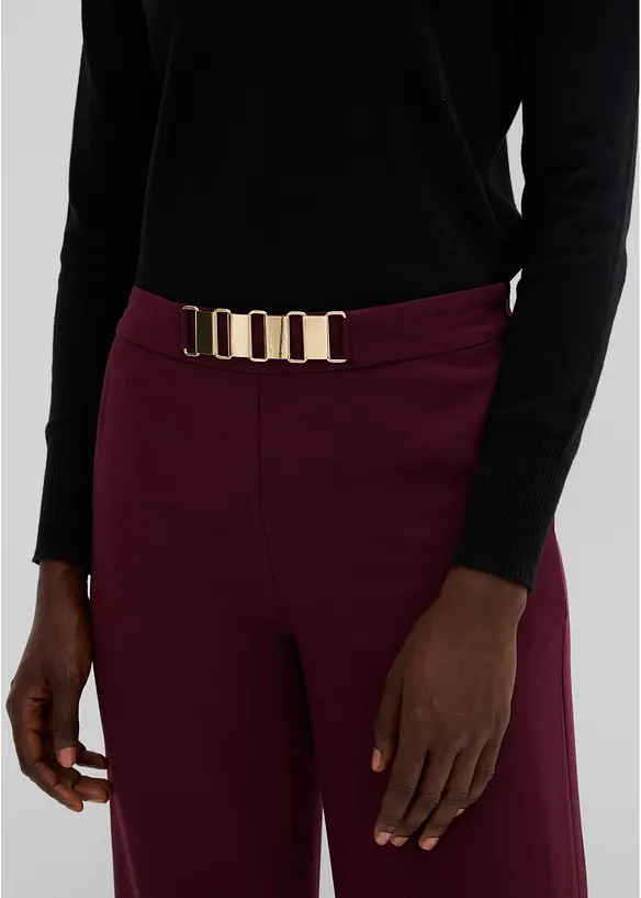 Pantalon de tailleur avec ceinture d&eacute;corative, bonprix