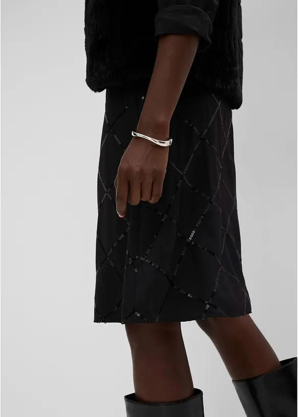 Jupe &agrave; sequins, bonprix
